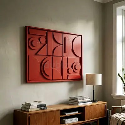 WEST ELM Pictography Wall Art decor painting terracotta 90x70 cm