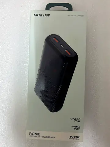 Green Lion Rome(20000mAh) 20W PD Power Bank (Portable Charger) - Black