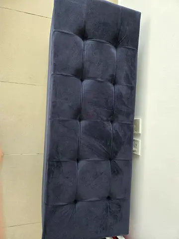 Navy Blue Velvet Tufted Bench with storage for Sale