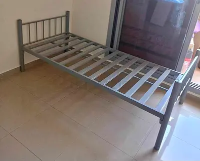 Single Metal Bed Frame - Simple Grey, Good Condition