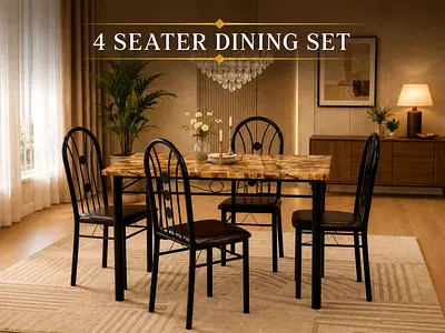 4-Seater Dining Table Set – Modern Dining Set For Home
