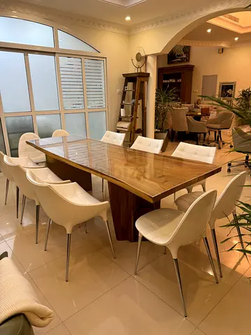 x10 set CASSINA Passion Armchairs 6pcs and Caprice Chairs 4pcs white Italian leather W57 H80 D57cm
