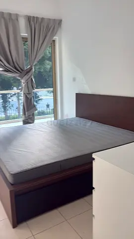 IKEA King size wooden bed (with four storage box) and mattress - good condition