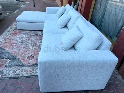 Marina home feather 🪶 filled L Shape Sofa Beige