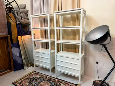 Pottery barn White Storage Cabinet with Shelves and Doors - Pair (Good Condition)