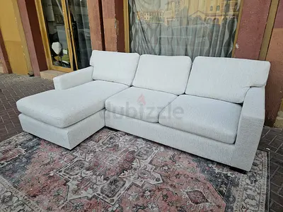 Same like new Condition Crate&Barrel Axis feather filled L Shape Sofa Beige