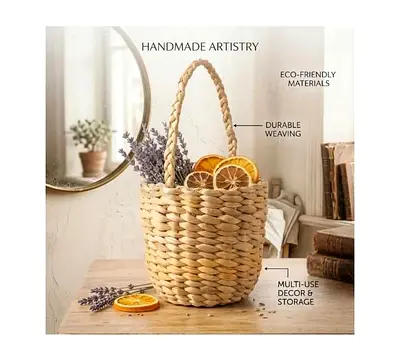 Handmade Jute Flower Basket - Multicolor Decorative Arrangement