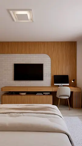 Luxury Custom Fluted TV Unit with Curved Edge Design – Contemporary Wooden Entertainment Console wit