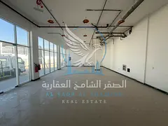 Factory for rent in Al Sajaa Industrial Area, 10,000 sq. ft., featuring showroom, offices, warehouse