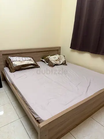Wooden Double Bed Frame with Headboard - Light Oak Finish