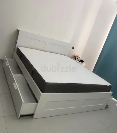 Ikea brimness Queen bed with ikea mattress like new