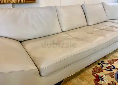 Real leather rochebobies intervalle leather sofa