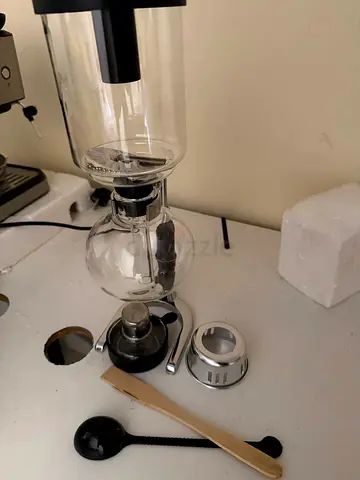 Glass vacuum coffee siphon brewer with accessories - used