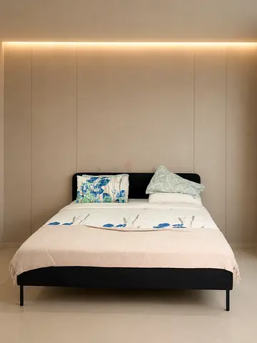 Modern Upholstered Bed Frame with Headboard