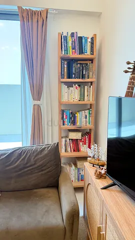 Wooden bookshelf with – good condition