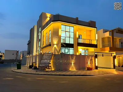 فيلا زاوية فاخرة للبيع في الياسمين – عجمان | 6 غرف ماستر + مجلس + صالتان + رووف | تملك حر لجميع الجنسيات | موقع مميز والسعر شامل رسوم التسجيل والتم