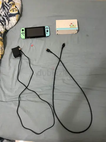 Nintendo Switch Console (Neon Blue/Green) with Charger and Case
