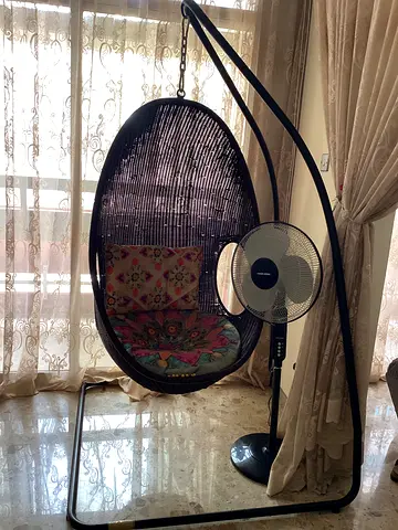 Hanging Egg Rattan Chair with Stand