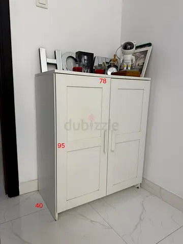 White 2-Door Storage Cabinet / Small Wardrobe - Good Condition