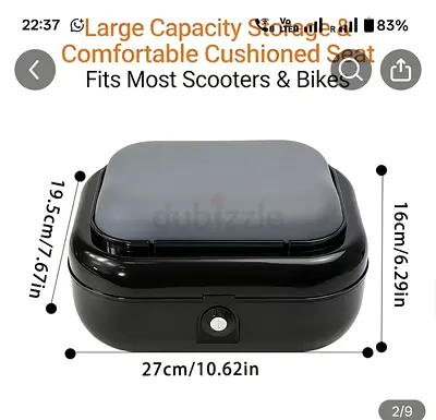 Multifunctional Scooter Storage Box with Cushioned Seat  Large Capacity with charger extension cable