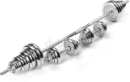 Dumbbell Set 50kg - Chrome Adjustable Barbell