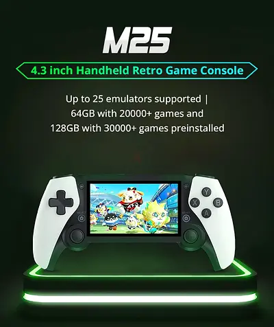 M25 4.3" Handheld Retro Game Console - Preloaded Emulators & Games