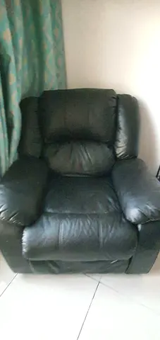 Black Leather Recliner Armchair - Comfortable Single Seater