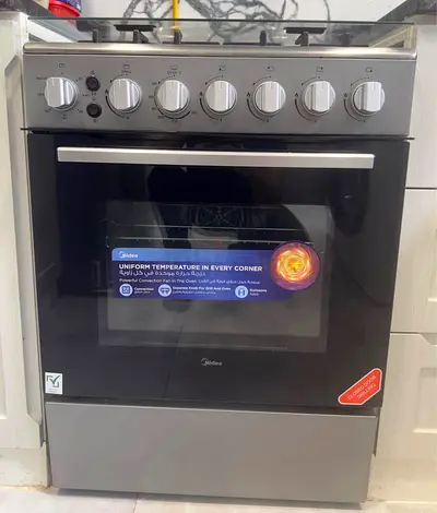 Midea 4-Burner Gas Cooker with Oven - Stainless Steel