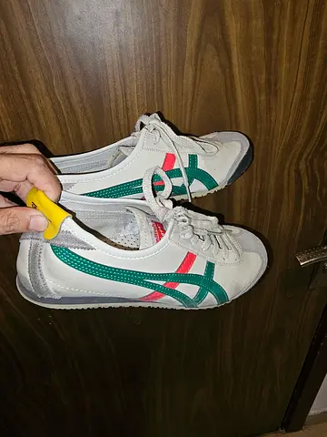 Onitsuka Tiger Mexico 66 sneakers - white with green & red accents, used