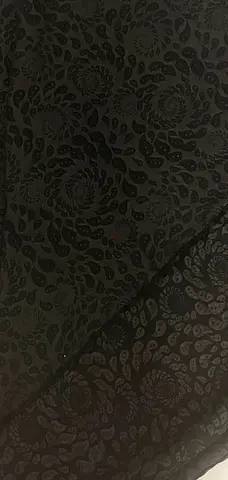 Black brocade floral fabric - 8 meters