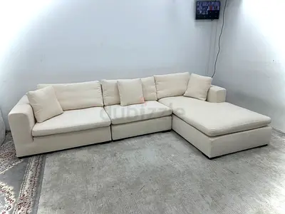 Excellent condition marina home beige color lshape sofa