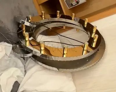 Modern Circular LED Ring Chandelier - 3 Tier Pendant Light (Needs Installation)