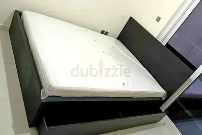Ikea malam bed with ikea mattress king size 180 x200cm