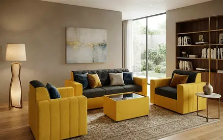 Luxury sofa set designed for modern interiors. Spacious seating, elegant armrests, and premium uphol
