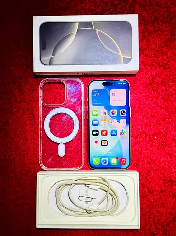 iPhone 16 Pro (Natural Titanium ) with MagSafe Clear Case, Box & Charger - Good Condition