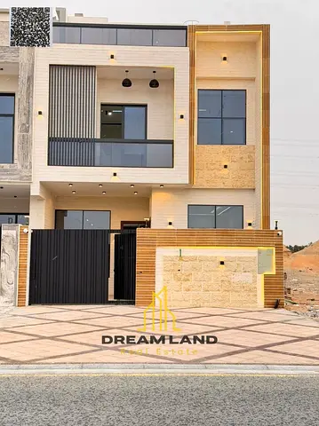 Villa for sale at a very attractive price in Ajman, Al Yasmin area, opposite Rahmaniya, Sharjah. Two-story villa with a roof terrace.