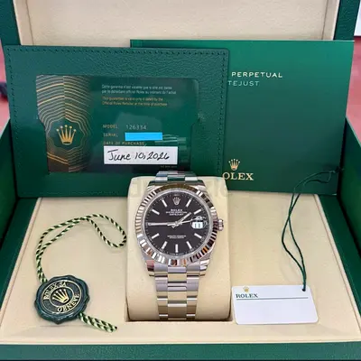 Rolex Datejust Oyster Black Dial 1:1 Clone With box and card