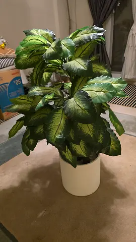 Large artificial potted indoor plant - green foliage