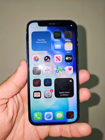 Iphone 12 mini with charger 64Gb storage just display msg battery service blue color