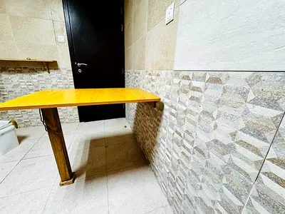 Foldable Simple wooden kitchen table — single leg, wall-mounted