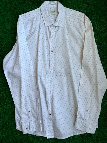 LCW Vision Men's Shirt - White Micro Print - Slim Fit - Size L