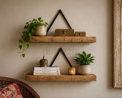 Pair of real wood Rustic Wall Floating Shelves (custom build) 80x20cm