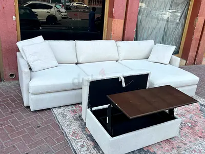 Amazing Condition Crate&Barrel Lounge Deep feather filled L Shape Sofa Beige without footstool