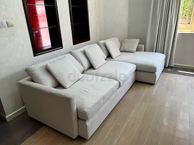 Crate and barrel L Shape Sofa Beige