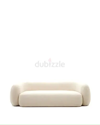 Modern Off-White Curved Two-Seater Sofa - Minimal Design