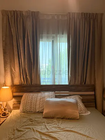 Custom Pinch-Pleat Double Curtain Set with Tracks (220 x 270 cm) – Pristine Condition