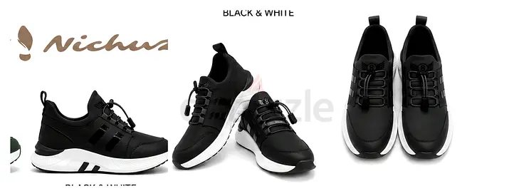 Men's Black and white Athletic Sneakers - Comfortable Casual Running Shoes (UK/US size available)