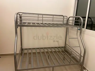 Metal Bunk Bed Frame - Single/Double Convertible, Good Condition