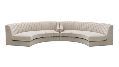 Curved Modular Beige Sofa – Modern Semi-Circular 3-Seat Section