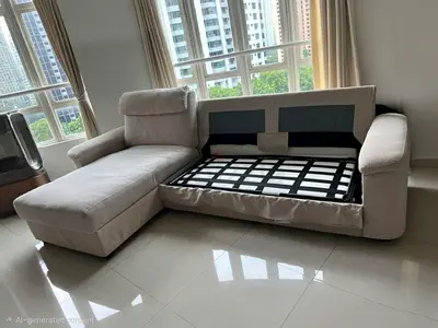 Selling Ikea Lidhult L Shape Sofa bed Beige